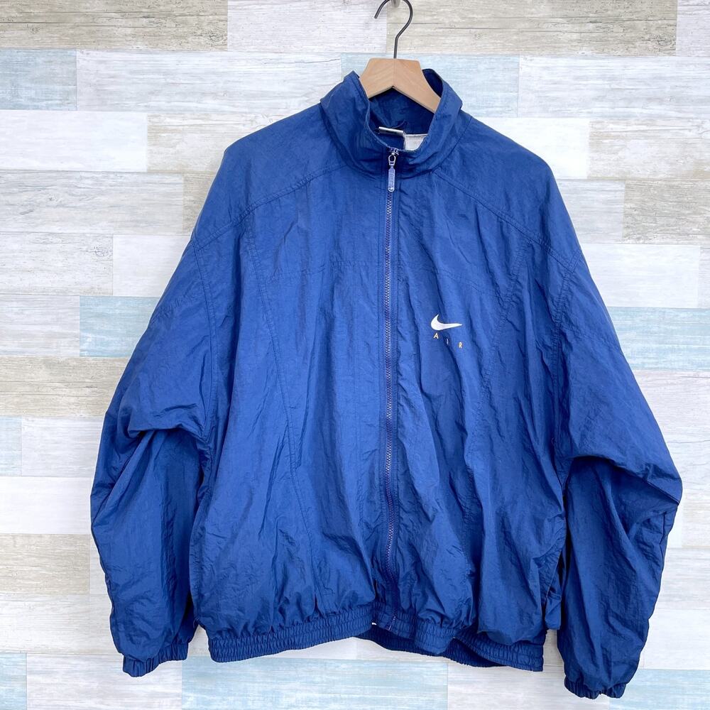 Nike Air Jordan Vintage Nylon Windbreaker Track Suit Blue White Label Mens Large